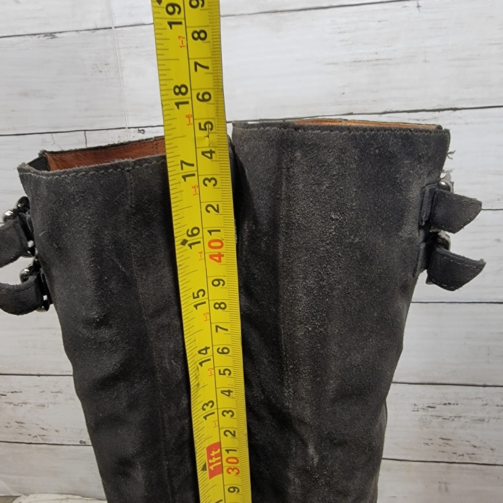 Bettye Muller grey suede tall boots - Picture 8 of 13